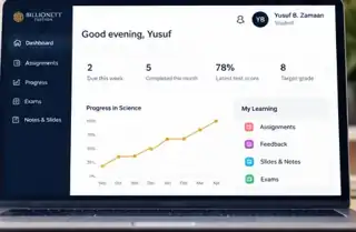 Illustrative Billionett student progress dashboard